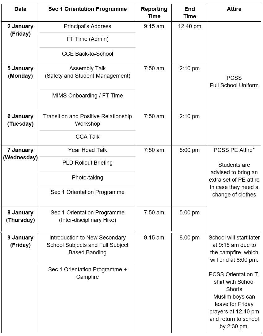 Sec 1 Orientation Programme v2